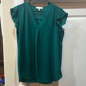 Chaus deep green Blouse-Sz M
